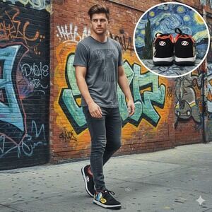 Heelys Mens Split Beavis and Butt-Head Skate Shoes Blk HES10410 Sz 8 (NO WHEELS)